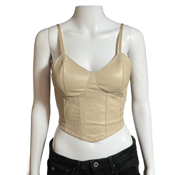Chic Beige Bodysuit Top - Picture 1 of 9